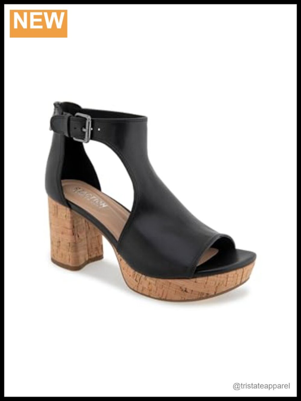 Platform Heeled Sandal with Cushioned Insole and Adjustable Ankle Strap
